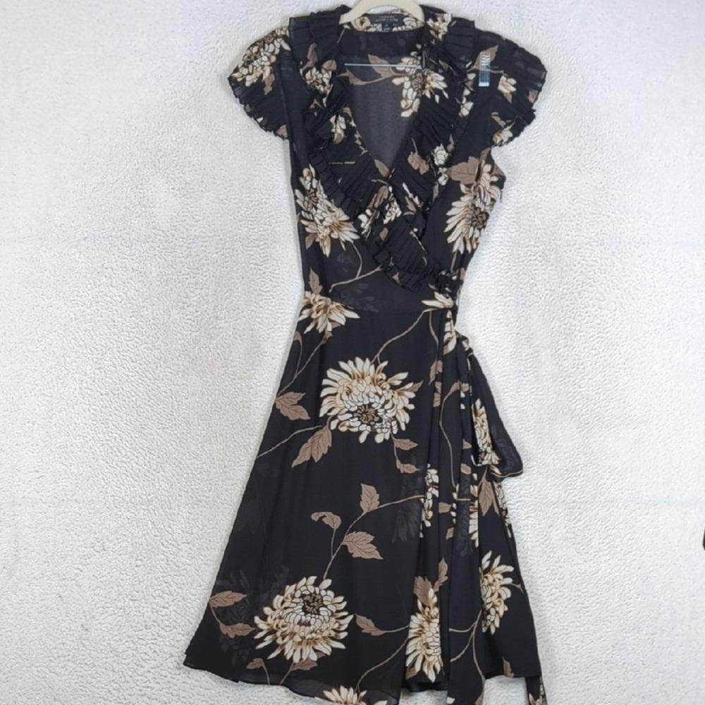 Tahari Floral A-Line Midi Dress